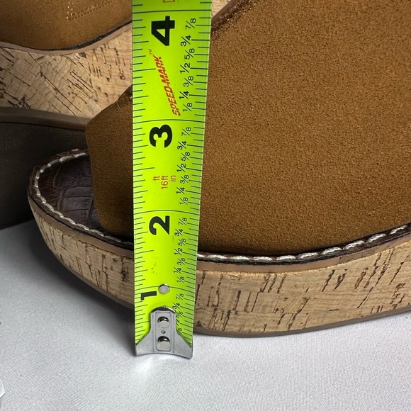 SAM EDELMAN Ranger Cork Wedge Brown Platform Open Toe Sandals sz 8.5 - Picture 11 of 11